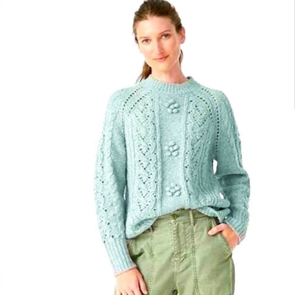 J Crew Mint Pointelle Sweater Sz S​